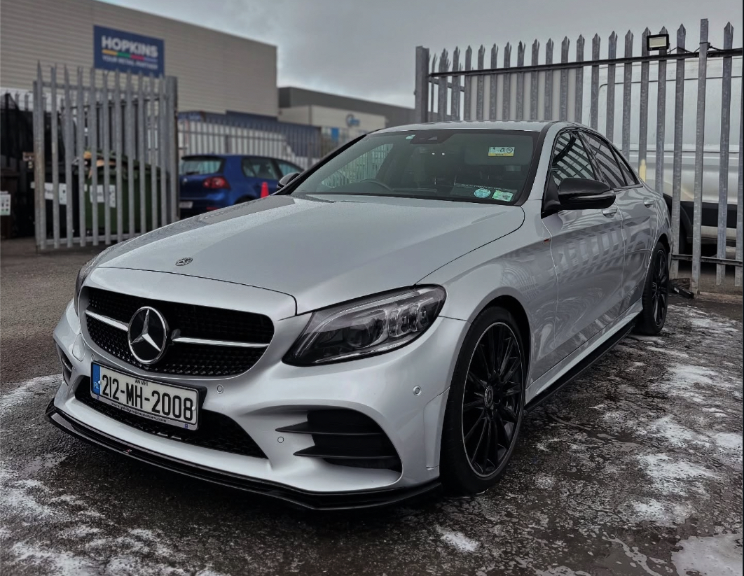 Silver Mercedes-Benz C-Class AMG Line after a full valet