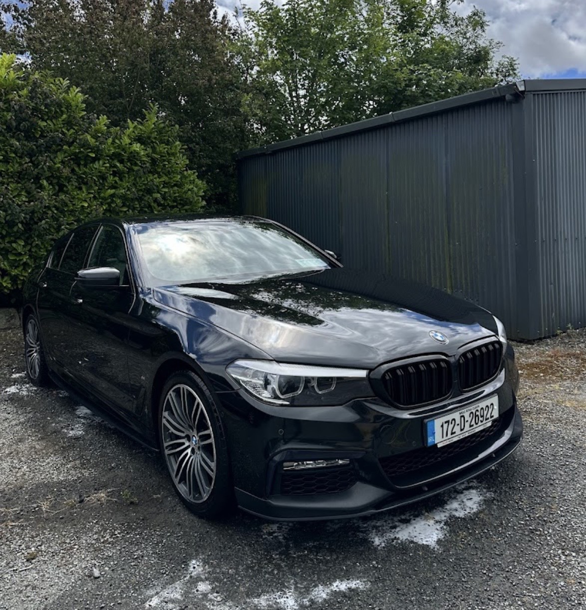 Black BMW 5 Series M Sport after a full exterior detail